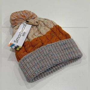 SmartWool Isto Retro Beanie Hat Merino Wool Marmalade Orange NWT Adult Cable